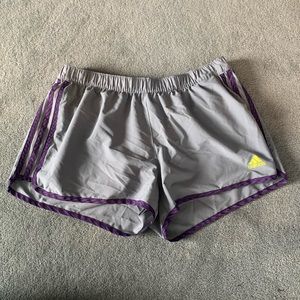 Adidas Gray and Purple Athletic Shorts
